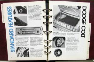 1975 Dodge Colt Dealer Album Data Book Color & Upholstery Selector Options