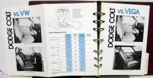 1975 Dodge Colt Dealer Album Data Book Color & Upholstery Selector Options