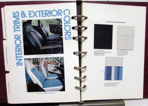 1975 Dodge Colt Dealer Album Data Book Color & Upholstery Selector Options