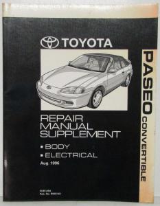 1996 Toyota Paseo Convertible Service Shop Repair Manual Supplement