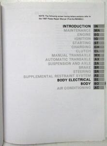 1996 Toyota Paseo Convertible Service Shop Repair Manual Supplement