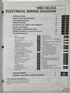 1996 Toyota Celica Electrical Wiring Diagram Manual US & Canada