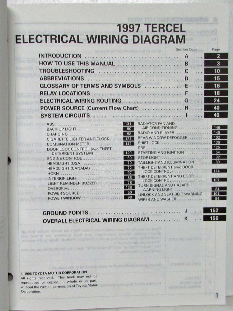 Wiring Diagram Toyota Tercel - REDLYNE