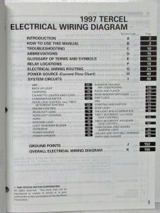 1997 Toyota Tercel Electrical Wiring Diagram Manual US & Canada