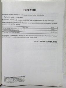 1999 Toyota Celica Service Repair Manual US & Canada