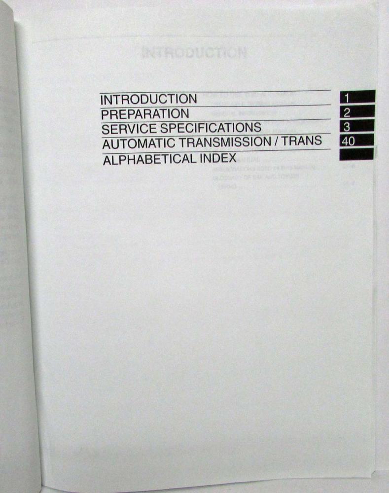 2002 Toyota U341F Automatic Transaxle Service Repair Manual