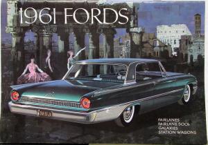 1961 Ford Fairlane Galaxy Station Wagon Color Sales Brochure Original