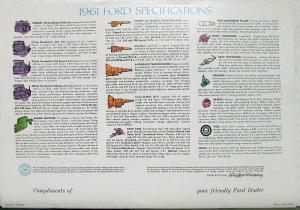1961 Ford Fairlane Galaxy Station Wagon Color Sales Brochure Original