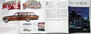 1961 Ford Fairlanes Galaxies Station Wagons Color Sales Folder Original