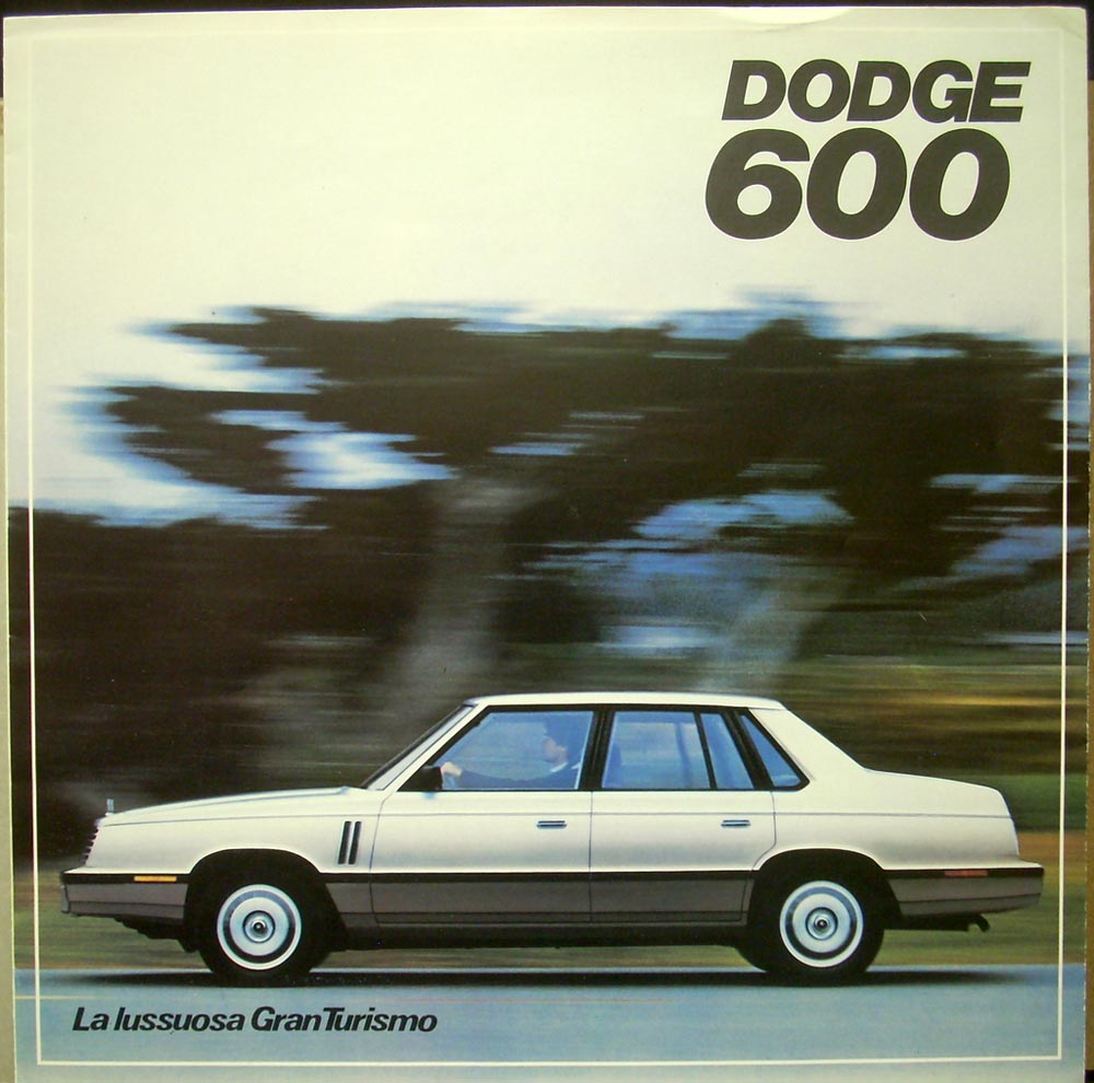 1983 Dodge 600 La lussuosa Gran Turismo Color Dealer Sales Brochure Italian Text