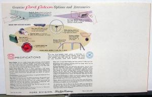 1960 Ford Falcon Color Sales Brochure Folder Original