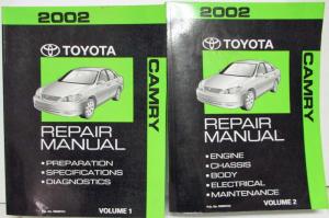 2002 Toyota Camry Service Shop Repair Manual Set Vol 1 & 2