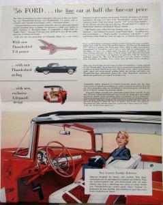 1956 Ford Fairlane Customline Mainline Station Wagons Sales Folder 8 55 Original