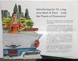 1957 Ford Custom & 300 Fairlane 500 Wagon Series Color Sales Brochure Original