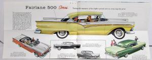 1957 Ford Custom & 300 Fairlane 500 Wagon Series Color Sales Brochure Original