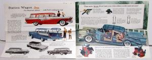 1957 Ford Custom & 300 Fairlane 500 Wagon Series Color Sales Brochure Original