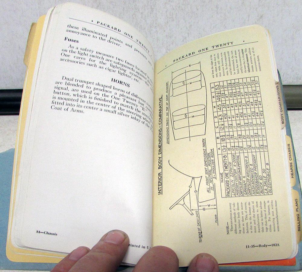 1936 Packard Dealer Data Book Sales Reference Manual 120 One Twenty B ...