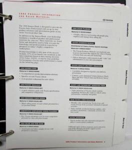 1994 Toyota Source Product Information & Sales Material Dealer Album Folder