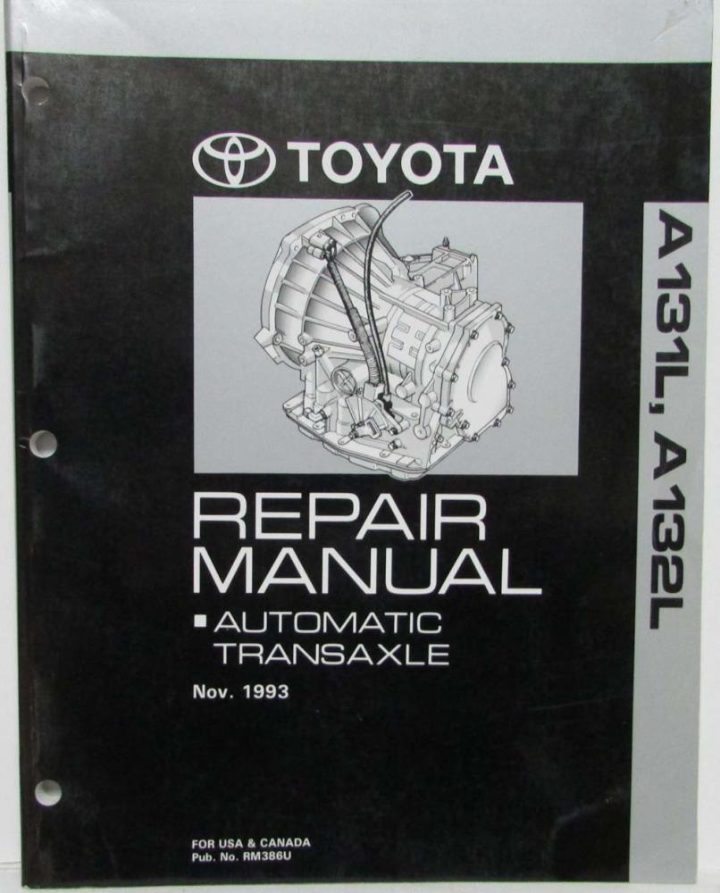 1993 Toyota Auto Transaxle Service Repair Manual A131L A132L Corolla Tercel