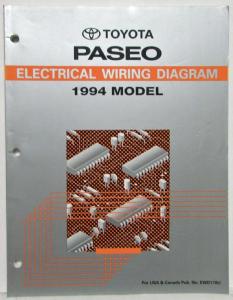 1994 Toyota Paseo Electrical Wiring Diagram Manual US & Canada