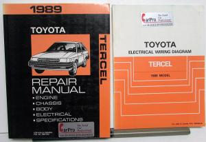 1989 Toyota Tercel Service Shop Repair Manual plus Electrical Wiring Diagram