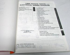 1988 Toyota Tercel Sedan Service Shop Repair Manual & Electrical Wiring Diagram