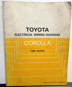 1988 Toyota Corolla Electrical Wiring Diagram Manual US & Canada