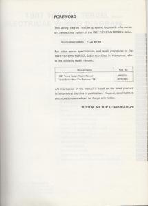 1987 Toyota Tercel Sedan Electrical Wiring Diagram