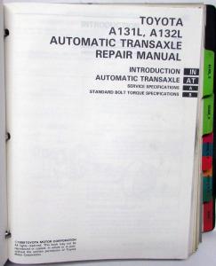 1991 Toyota Automatic Transaxle Service Repair Manual Folder Set US & Canada