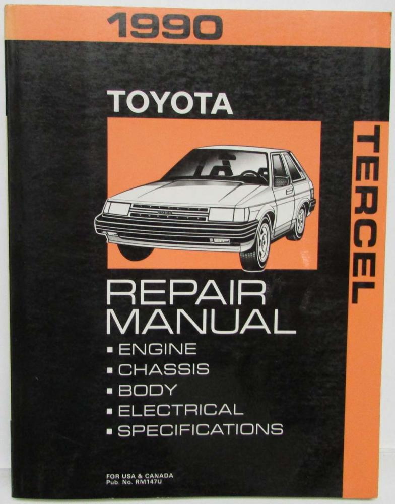 1990 Toyota Tercel Service Shop Repair Manual US & Canada