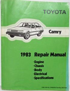 1983 Toyota Camry Service Shop Repair Manual & Electrical Wiring Diagram