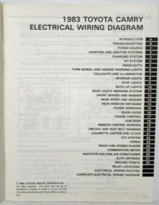 1983 Toyota Camry Service Shop Repair Manual & Electrical Wiring Diagram