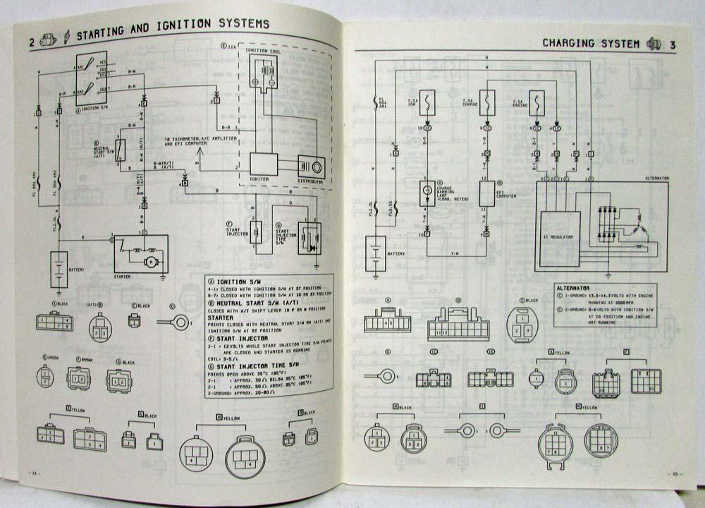 1984 Toyota Van Wagon Electrical Wiring Diagram Manual US &
