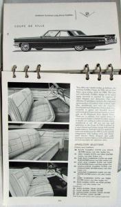 1963 Cadillac Dealer Data Book Sales Reference Manual Features Options Specs
