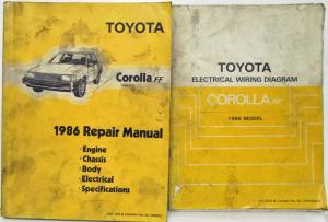 1986 Toyota Corolla FF Shop Repair Manual & Electrical Wiring Diagram Manual