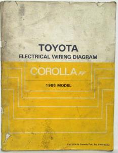 1986 Toyota Corolla FF Shop Repair Manual & Electrical Wiring Diagram Manual