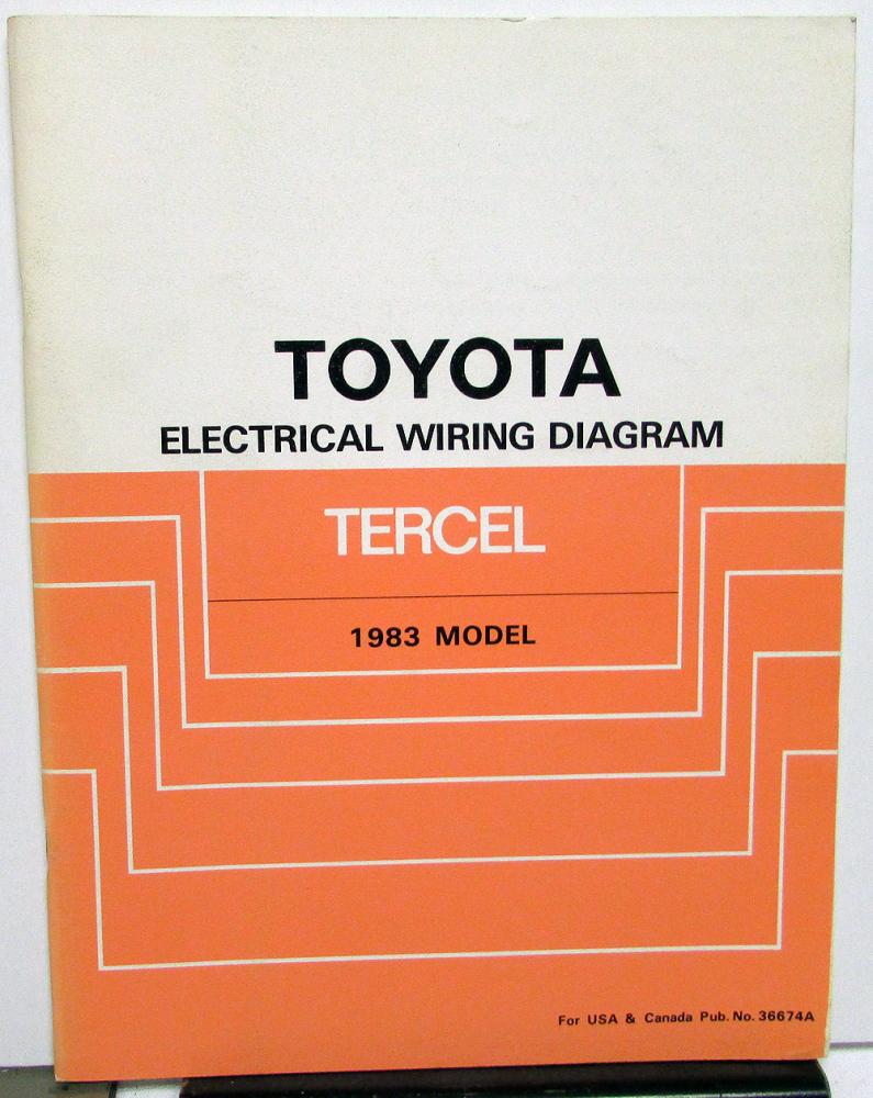 1983 Toyota Tercel Electrical Wiring Diagram Service Shop Manual Repair