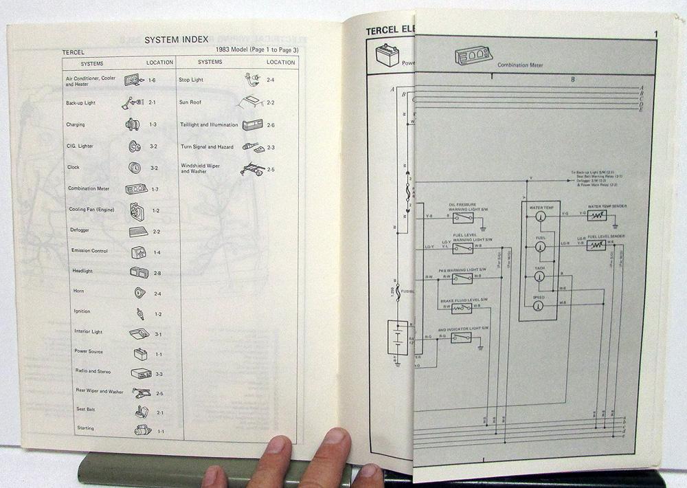 1983 Toyota Tercel Electrical Wiring Diagram Service Shop Manual Repair