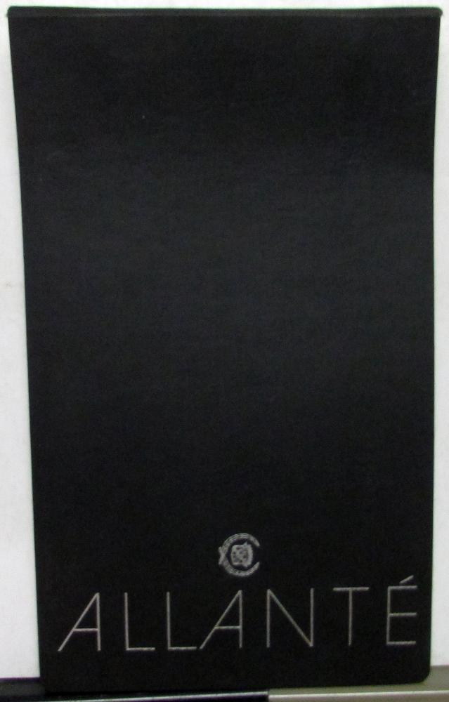 1988 Cadillac Allante Dealer Album Portfolio Features Options Specs Colors Rare