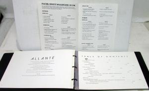 1988 Cadillac Allante Dealer Album Portfolio Features Options Specs Colors Rare