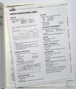 1983 Toyota & 83 1/2 Camry Summary of New Technical Features Manual for Dealers