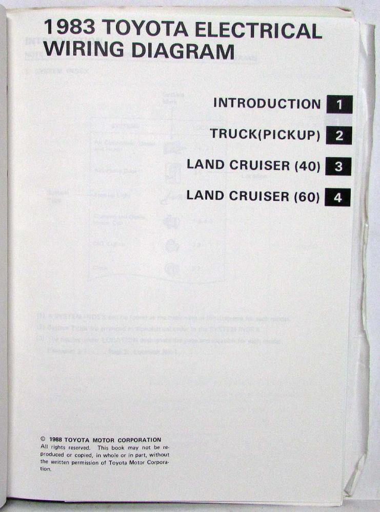 1983 toyota truck and land cruiser electrical wiring diagram manual Escalade Wiring Diagram 1983 toyota truck and land cruiser electrical wiring diagram manual us \u0026 canada