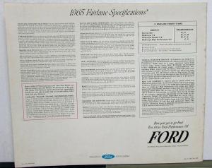1965 Ford Fairlanes & 500 Total Performance Sales Brochure Rev Feb 1965