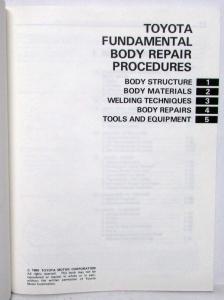1986 Toyota Fundamental Body Repair Procedures Manual