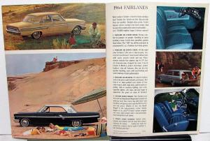 1964 Ford Mustang Falcon Fairlane Thunderbird Sales Brochure Rev 2 64 Original