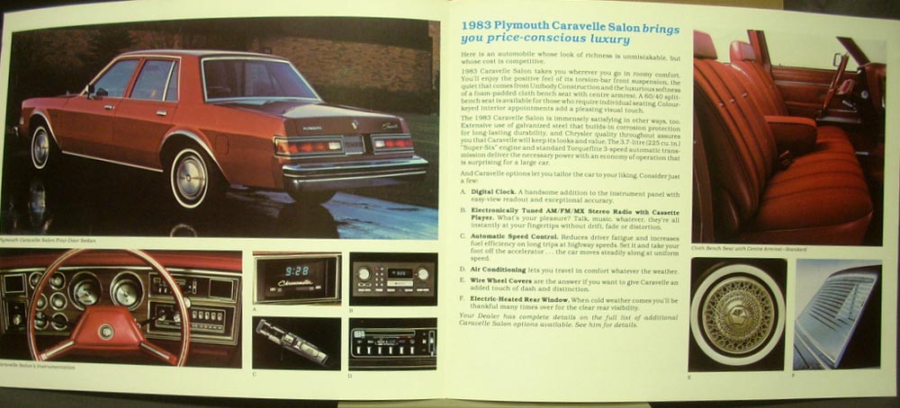 1983 Plymouth Caravelle Salon CANADA Dealer Color Sale Brochure
