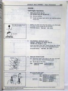 1981 Toyota Models Service Maintenance Procedures Manual US & Canada