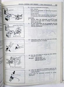 1981 Toyota Models Service Maintenance Procedures Manual US & Canada