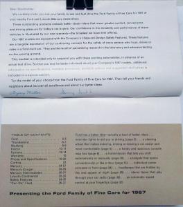 1967 Ford Cars Sales Brochure Catalog Specs Prices Cortina Mercury Lincoln Orig