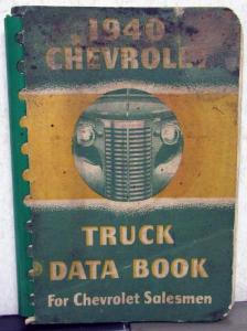 1940 Chevrolet Truck Data Book Features Options Specs Pickup Bus Panel HD